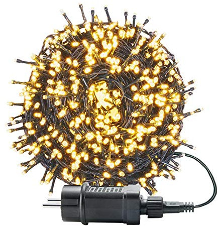 UISEBRT 100m 1000 LED Lichterkette Außen Innen Dekoration für Weihnachten, Ostern, Halloween, Hochzeit, Party, mit 8 Leuchtmodi, Wasserdicht IP44 (100m 1000LED, Warmweiß)