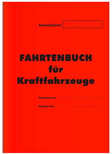 Fahrtenbuch für Kraftfahrzeuge und PKW, DIN A5, mit Ringösen zum Archivieren
