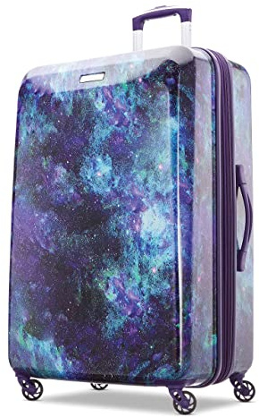 American Tourister Moonlight Hardside Expandable Luggage with Spinner Wheels, Cosmos, Checked-Large 28-Inch