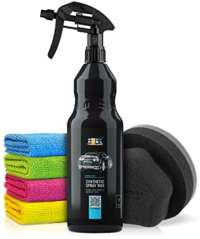 Auto Wachs Set: ADBL Synthetic Spray Wax Sprühwachs + ChemicalWorkz Hand Wax Applicator + Mikrofasertuch (4.STK.) - Detailer, Versiegelung, Abberl-Effekt | 6-teiliges Sparset