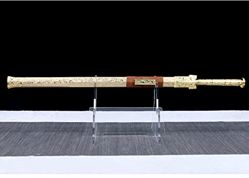 LQSMX sword Chinesisches Schwert/scharf/Zweihändiges Schwert, Einhandschwert 42.5in Schwerter echte Waffen Handgeschmiedeter Manganstahl