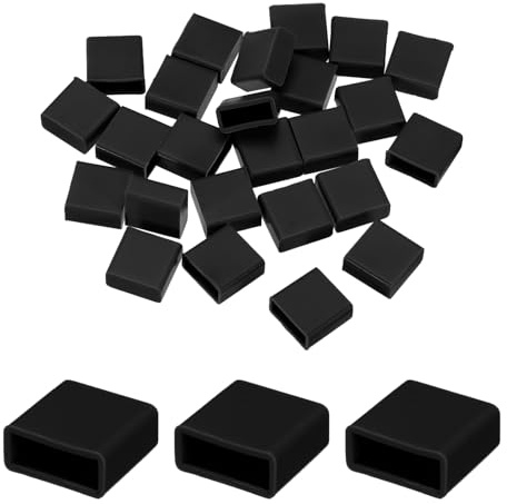 sourcing map 25pcs USB Type A Port Plugs Covers Caps Silicone Anti Dust Protector for USB Male End, Black