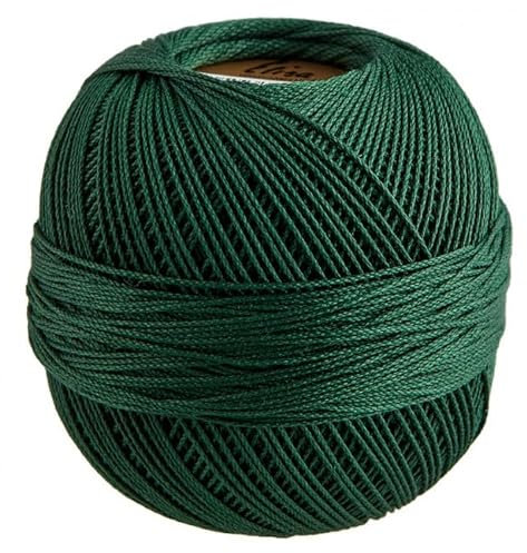 Elisa Häkelgarn Filethäkelgarn Stärke 5, 50 g/200 m LL, 100% Baumwolle gekämmt, mercerisiert, gasiert, NS 1,75-2,0mm, (8548 tannengrün)