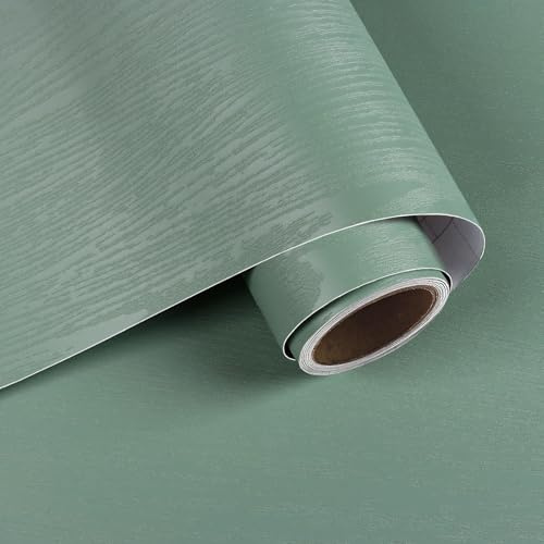 VaryPaper Papier Peint Effet Bois Vert Épaissir 40cmx200cm Papier Adhesif pour Meuble Bois Rouleau Adhesif Decoratif Revêtement Plan de Travail Adhésif Sticker Meuble Adhésif Tableau Armoire