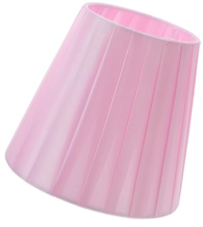 Plissierter Lampenschirm in Rosa mit Clip Stil, Stoff Eisen | Vintage Deko für Tisch und Stehleuchten, Kompakte Ersatzabdeckung, Robust Verarbeitet