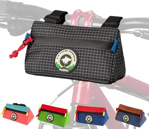 HTU Bike Handlebar Bag Kids Bicycle Front Basket Pack Waterproof Bikes Bag Mountain Bike Small Bicycle Handle Bar Bag for Boys Girls Men Women