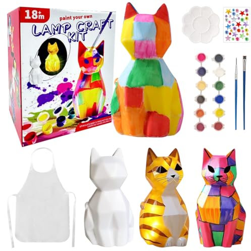 Meleager Kits Juguetes para Pintar Niños, DIY Luz Nocturna Gato, Kit Manualidades de Gato para Niñas, Regalo de Cumpleaños para Niñas de 4 5 6 7 8 9 Años Original