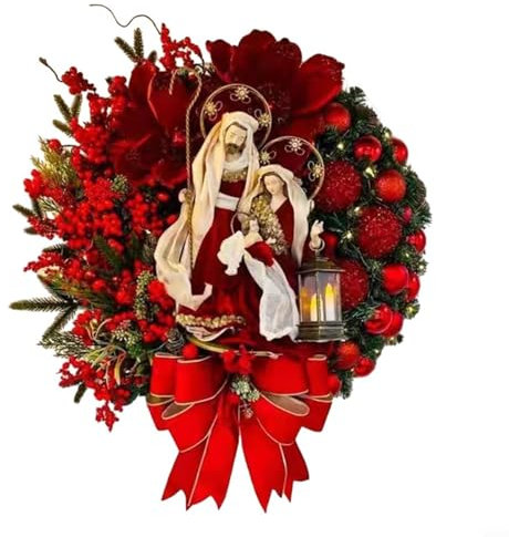 CNANRNANC Couronne de Noël, couronne de Jésus, heurtoir de porte de Noël (1)