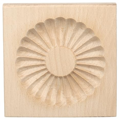 sourcing map Wooden Cookie Mould 3.94 x 3.94 Wooden Cookie Biscuit Mould Round Sandwich Carved Baking Cookie Tool Biscuit Press Stamp