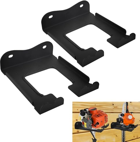 VANROUG 2 Pcs Garage Organizer Trimmer Rack, String Trimmer Hanger, Garage Wall Hooks, Garden Power Tool Hanger for Wall Mounted Hedge Trimmer Rack