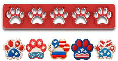 Mini Dog Paw Cookie Cutter Strip - 5 Paws (1.2 Each), Perfect for Pet-Themed Baking & Treats