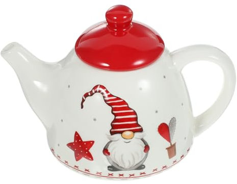 ETHZZLE Teiera Ceramica Nordica Tema Natale Resistente Al Calore Capacità Moderata Decorazione Per Feste Natalizie e Uso Domestico