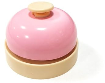 Bar Counter Ringing,Guests Restaurant Order Bell,Dining Reception Bell,Metal Desktop Call Bell,Hand Push Bell(pink)