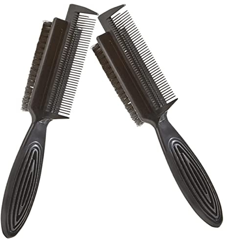 Warmhm 2pezzi Spazzola Per Doppia Faccia Pettine Per Cotonare i e Sezionare Setole in Nylon Comode e Resistenti e