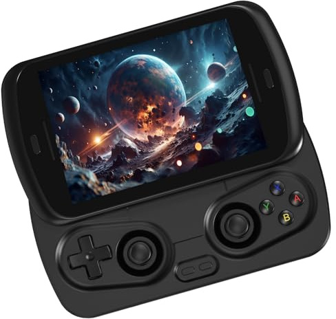 Anbernic RG Slide Retro Handheld Game Console , 4.7-inch LTPS in-Cell Screen Capacitive Joystick Android 13 System Support AI Assistant 5G WiFi Bluetooth 5.0 NO Game Card(Black)