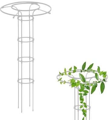Genérico Enrejado para Plantas Trepadoras, Soporte para Jardín 90 120 150 180 210 cm Enrejado Jardin Exterior Desmontable, para Rosales y Tomateras de Interior y Exterior(White,High: 90cm/3ft)