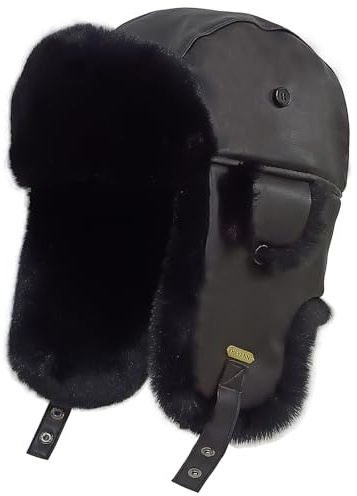 HEYANN Ushanka Trappermütze Russische Fliegermütze für Herren und Damen | Winter Trapper Mütze mit Kunstpelz Russische Künstliches fellleder Fliegermütze Ushanka Warme mit Ohrenklappen