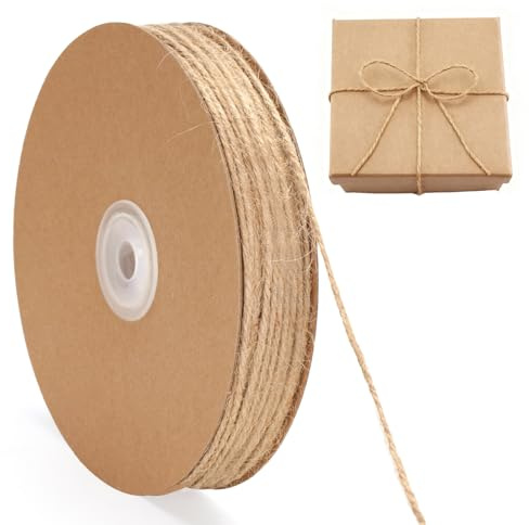 G2PLUS 100m Ficelle de Jute:2mm Corde de Jute Naturel,Ficelle de Jardinage pour Décoration DIY,Crochet,Emballage Cadeau et Travaux Manuels