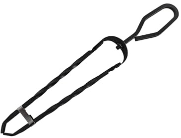 Relaxdays Kaminholzzange, Schmiedeeisen, 46 cm lang, Kaminzange für Holz & Briketts, Feuerzange Kamin, Ofen, schwarz