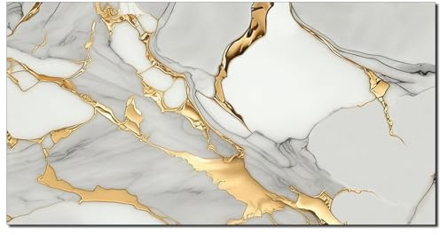 AMON Wand-Paneele 60x120cm in Marmor-Optik (Aurora Gold) - 1 Stück - ideal als Spritzschutz Küchenrückwand Dusch- Bad- Wand-Verkleidung aus 3mm PVC Wasserdicht Wasserfest für Innen- und Außenbereich