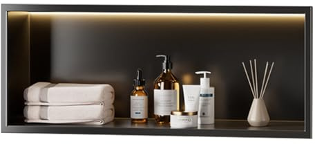 Baodiale Nicho de Pared para Ducha, Estante de nicho para Ducha Empotrado, Almacenamiento para baño, fácil instalación, solución Que Ahorra Espacio, organización