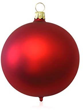 Lauschaer Glas Christbaumkugeln rot matt 5 Stück d 6cm Christbaumschmuck Weihnachtsbaumschmuck mundgeblasen