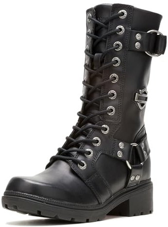 Harley-Davidson Women's Eda 9-Inch Boots. Inside Zip. Boots. D83736 (Black, 8)