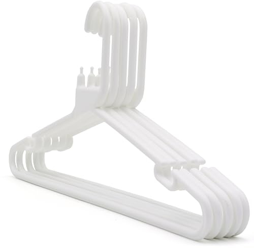 The Hanger Store 20 White Strong Heavy Duty Plastic Coat Hangers - Choose Colour