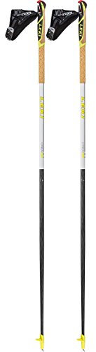 LEKI Vertical K Nordic Walking Stock, Nature Carbon/White/Anthracite/Neon Yellow, 130