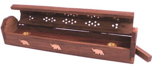 Stylla London Scatola porta incenso intagliata a mano in legno