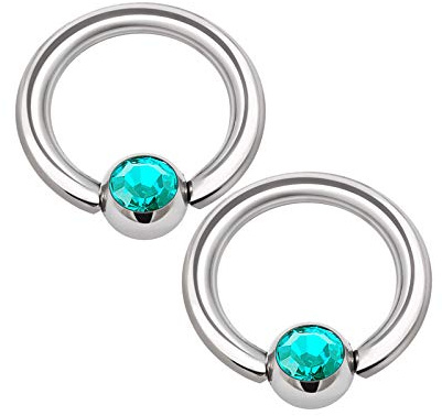 KJM FASHION 2 STK Stahl Klemmring 1,2 mm 16 g 6 mm 1/4 3mm Kristallkugel Eyebrow Cartilage Septum Tragus Ohrringe Nose Piercing Schmuck 1329