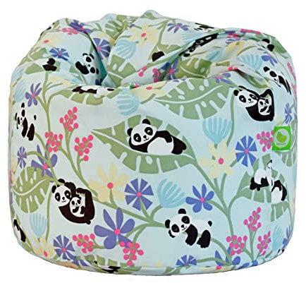 Bean Lazy ® 100% Cotton Large Light Blue Panda Bean Bag with Filling