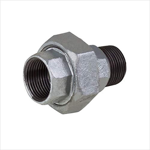 Rohr Verschraubung 2 Zoll DN50 flach dichtend IG/AG Temperguss Fittinge Fittings Gewindefitting verzinkt