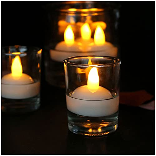 Gouccpu led Floating Candles, Lights up When Exposed to Water Waterproof Candles SPA Shower Water Decorative Candle Lights,LED Candle Light, Electronic Candle Light
