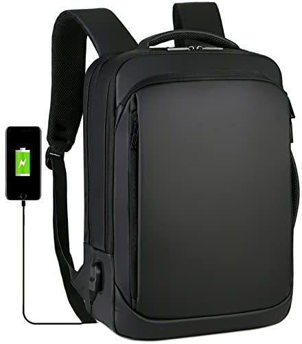Mixroom - Zaino Porta PC Uomo Laptop Borsa per PC Portatile porta Computer Custodia Notebook 15.6 Multi funzione Con Attacco USB Nero Z11 Scuola Lavoro