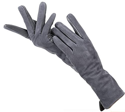 Modische Winterhandschuhe Leder 50% Wildleder 50% Damen Lederhandschuhe Farbe Lange Damen Handschuhe