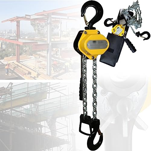TAHALI Kettenzug 250/500/750/1500 kg Traglast und 1.5/3/6/9m Hubhöhe - Flaschenzug Hebelzug Ratschenzug Kranzug Seilzug,9M-1.5T