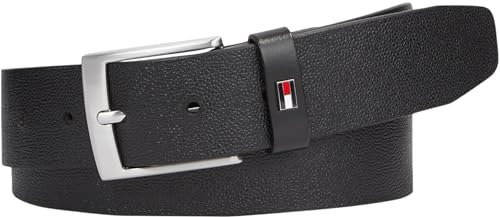 Tommy Hilfiger Herren Gürtel Adan 3.5 Seasonal Texture aus Leder, Schwarz (Black), 115 cm