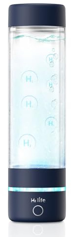 H2 LifeAgua Botella de Agua Hidrógeno 3000PPB Generador SPE Tecnología Pem, Portátil, USB Recargable (Azul)