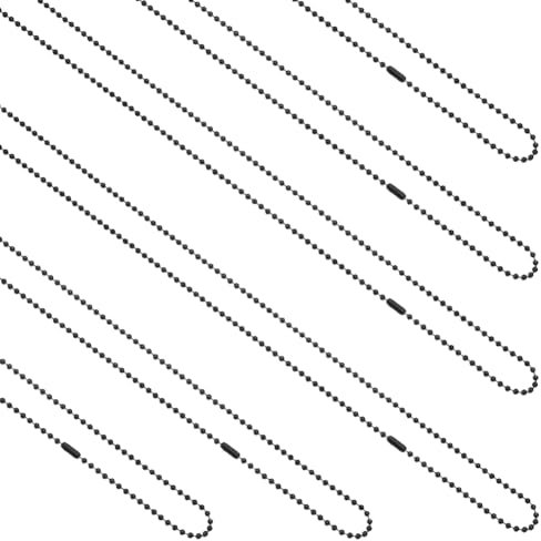 NBEADS 6 Pcs Stainless Steel Bead Chain Necklace, 2.46 Feet/75cm Long Ball Chain Necklace Dog Tag Chain Necklaces for Man and Woman, Gunmetal
