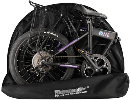 SUNELFFY Folding Bike Bag for 14-20 inch Bicycles - Portable Travel Case for Brompton, Car, Train & Air Travel