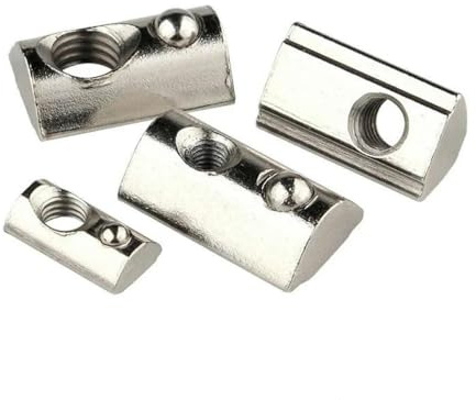 10/100 Stück Nutenstein M3 M4 M5 M6 M8 Roll-in-Feder-T-Mutter mit Kugel für Aluminium-Extrusionsprofil EU 20/30/40/45 Serie-20-M5 20 Stück