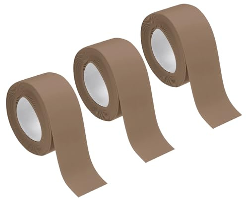 sourcing map 3 Rolls Brown Caulk Sealant Strip Waterproof Self Adhesive 1.4 x 10.5Ft Toilet Caulk Tape, Bathtub Caulk Sealing Strip for Kitchen Countertop, Sink, and Floor Edge Protector