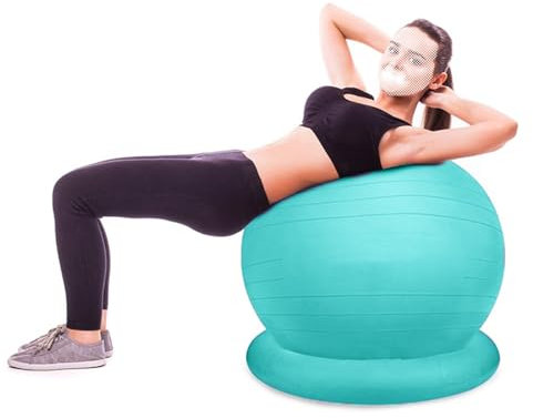 Sitzball Yoga-Bürostuhl für Kinder und Erwachsene, Gymnastikballsitz für Training, Fitness, Pilates, Geburt und Physiotherapie, Ergonomischer Schreibtischstuhl (Color : Green, Size : Diameter 55cm (