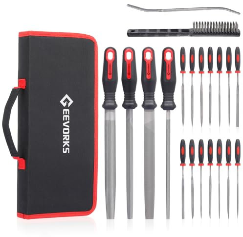 Geevorks Set di lime Lime ad Ago 34 pezzi- Set di lime professionali per legno metallo plastica per Modellare, Set di Mini Lime per Limare Metallo,Legno,Plastic