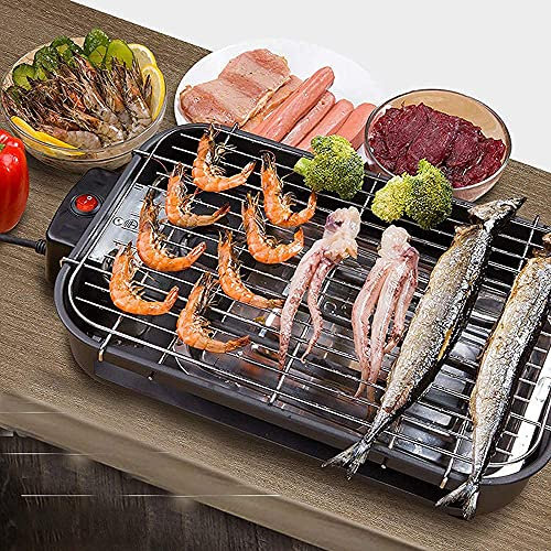 TVSKWMRQ Barbacoa Teppanyaki sin Humo, Parrillas eléctricas multifunción de 1300W, Bandeja para Hornear, planchas eléctricas para Barbacoa Interior, útil