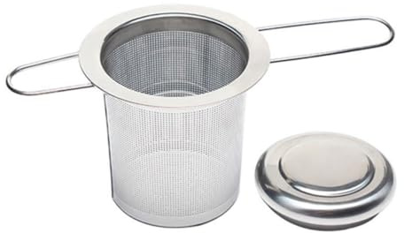 Alipis Stainless Steel Tea Strainer Two Handle Foldable Tea Filter Lid Infuser