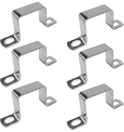 Rierousy 6 Stück 40 × 40 mm Rohrschellen 304 Edelstahl, Quadratische Rohrschelle für Haustüren, Fenstern, Wasserversorgung und Anderen Rohrleitungen