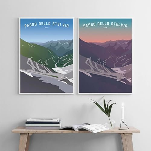 RDRDtbtr Abstrakte Radsport-Plakate und -Drucke Leinwandbild Landschaft Leinwand Wand Bilder Bilder Fahrrad Geschenk Kinderzimmer Inneneinrichtung 50 x 70 cm x 2 ungerahmt