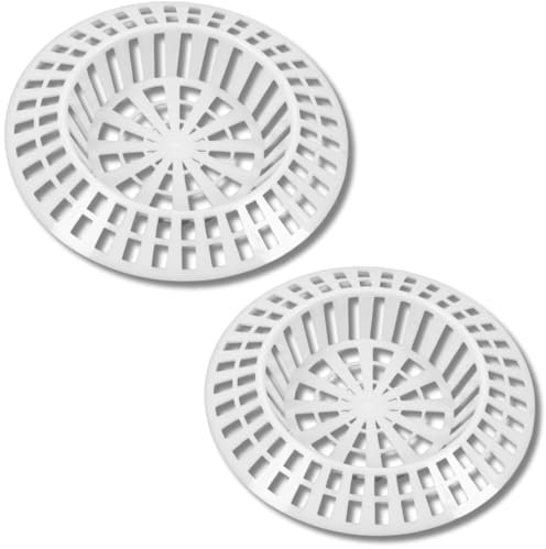 Citystores® Paquete de 2 coladores grandes de plástico blanco de 41 mm a 57 mm para fregaderos de cocina y baño
